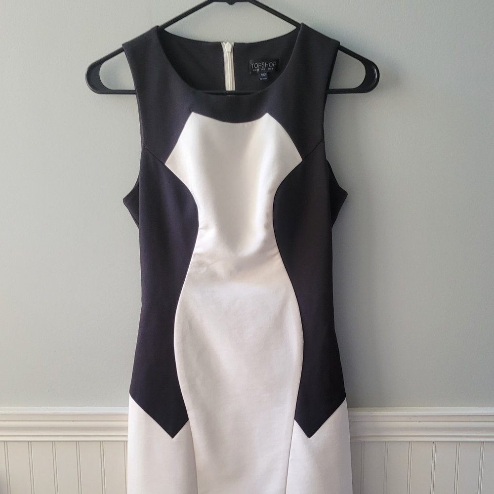 Topshop Black and White Dress